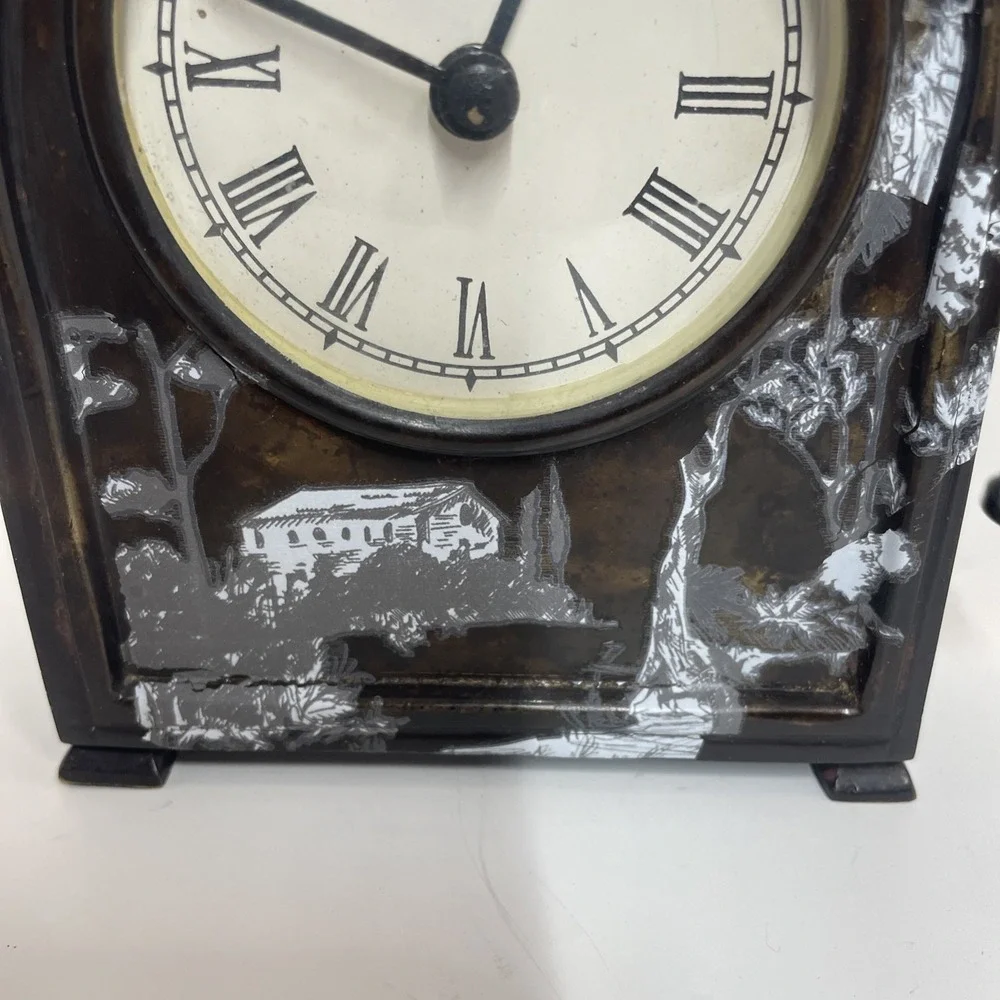 Prestige Quartz Mantel Clock Roman Numerals Arrow Accent Bell Vintage India